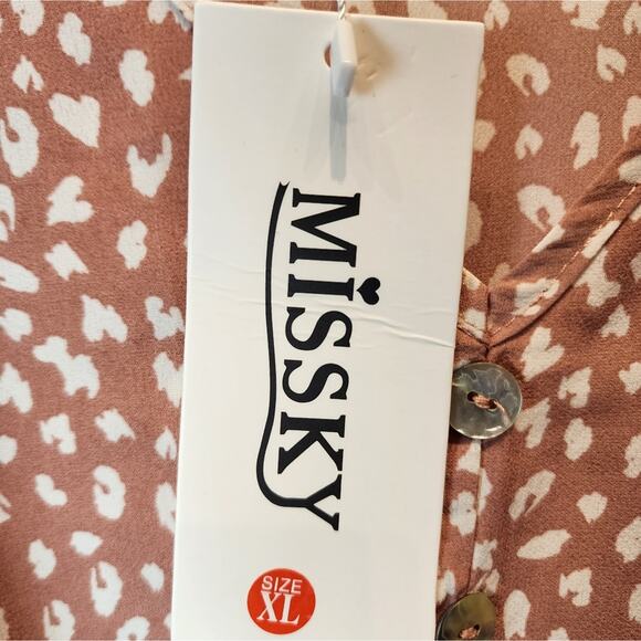 New Boho Maxi Dress Elastic Waist Pink Side Slit Belted Waist Women's Size XL - Picture 7 of 10